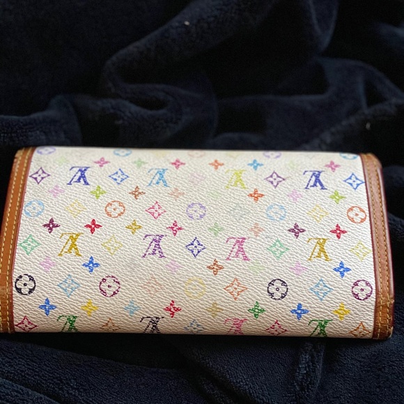 White Monogram Multi Color Wallet - Picture 2 of 3